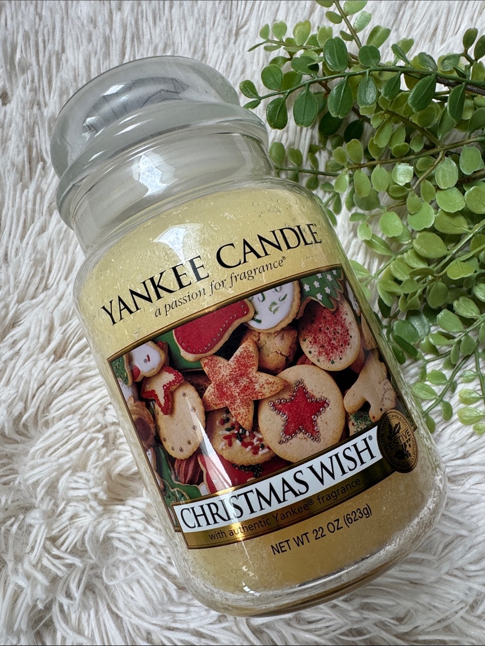 Yankee Candle Christmas Wish Large Jar Candle - Discontinued 💗 Yellow - Picture 1 of 7